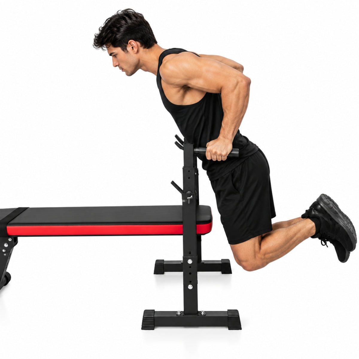 Banca Plana Plegable con Soporte para Barra