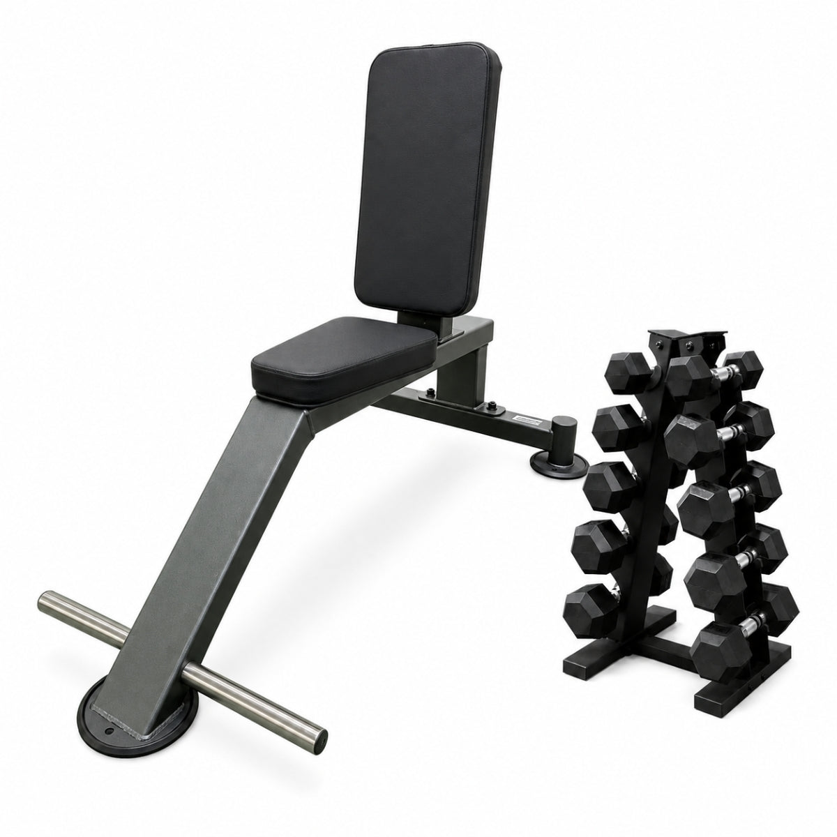 Banco Militar con 5 Pares de Mancuernas y Rack | KB MILITARY DUMBBELL