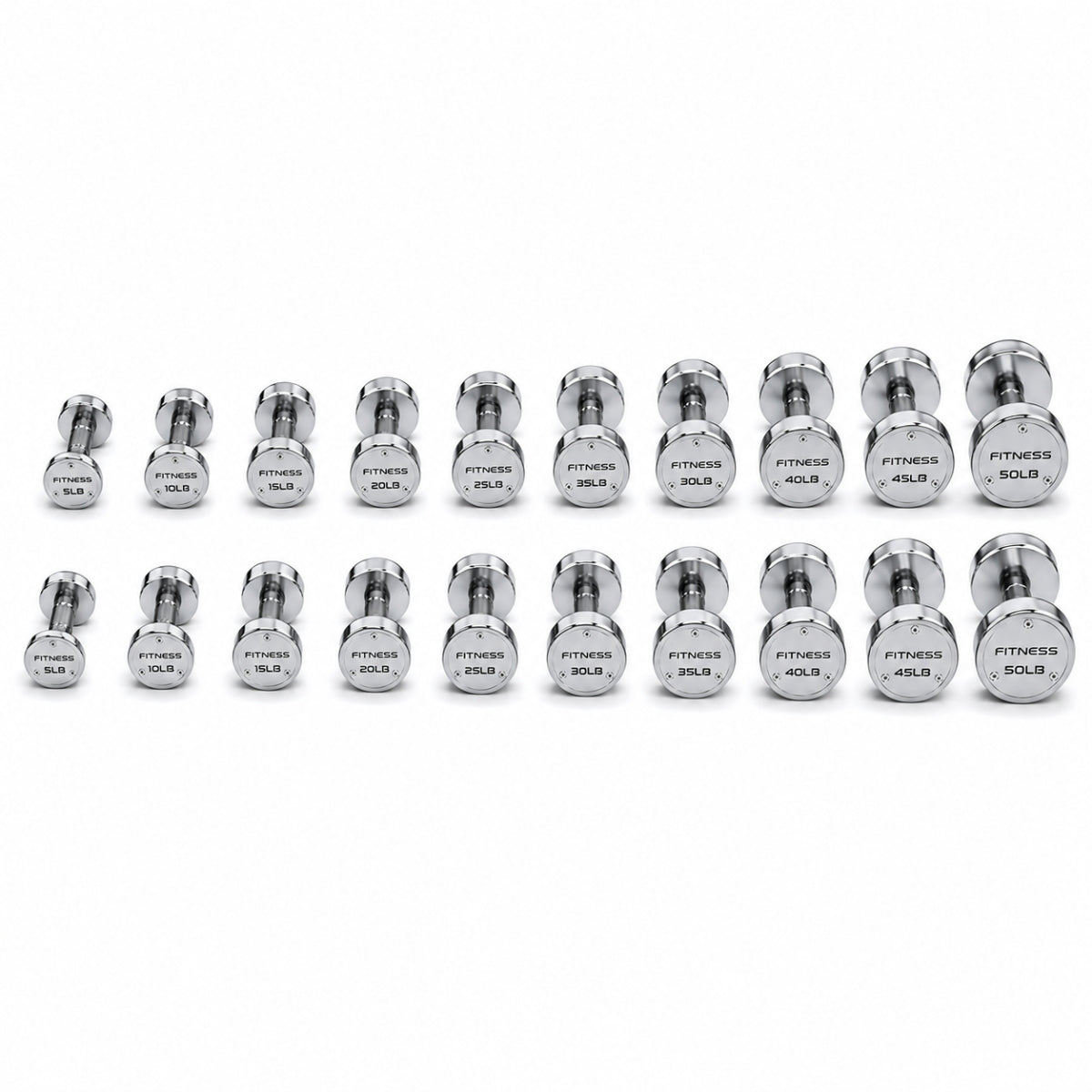 Set de Mancuernas Cromadas Premium de 5 a 50 lb