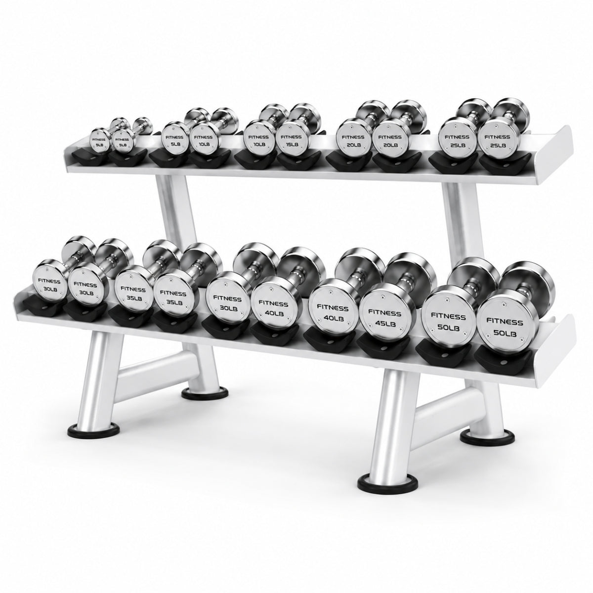 Set de Mancuernas Cromadas Premium de 5 a 50 lb