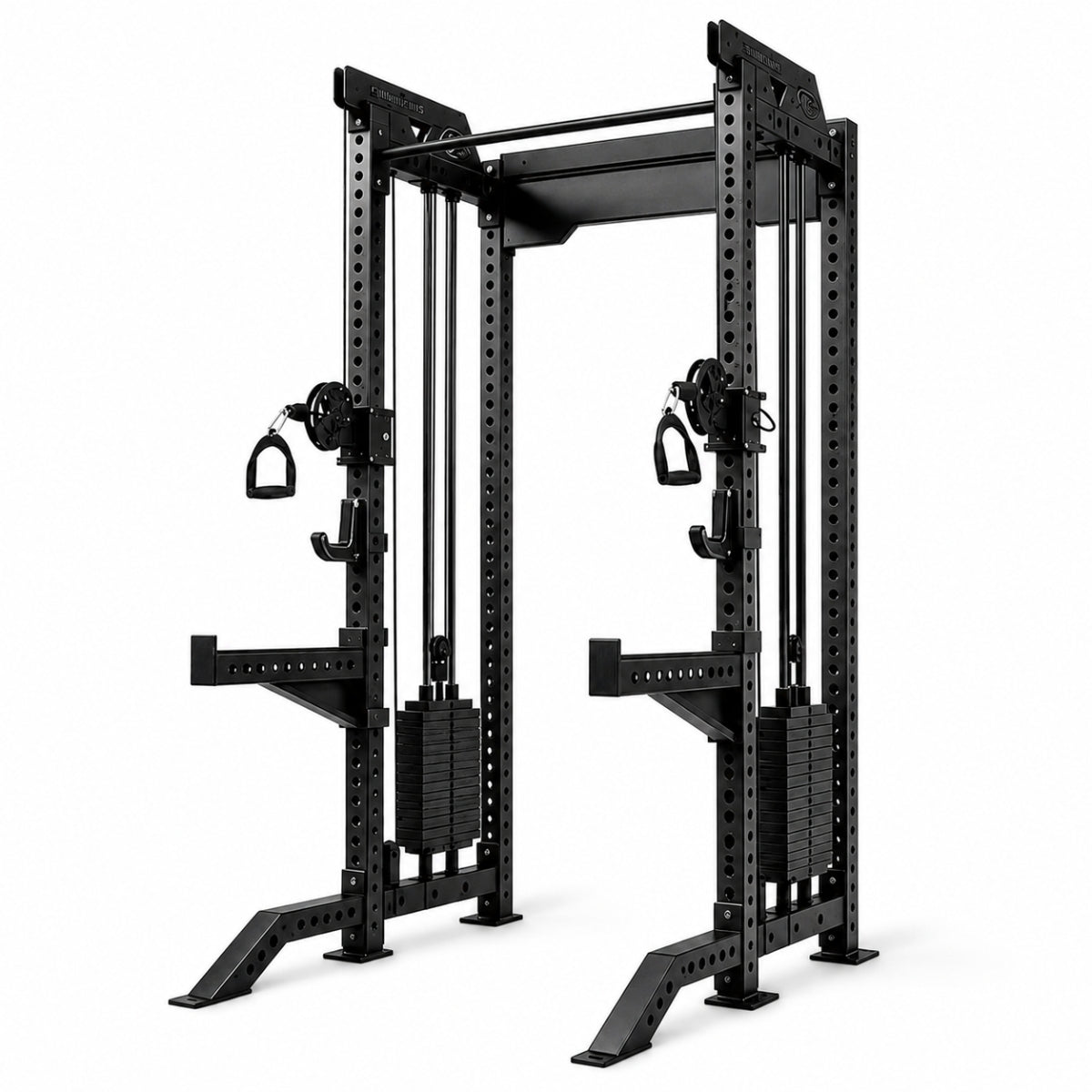 Power Rack Profesional con Crossover y Poleas Dobles