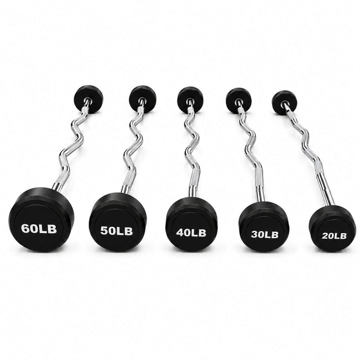Set de 5 Barras Curvas de Peso Integrado 20–60 lbs
