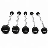 Set de 5 Barras Curvas de Peso Integrado 20–60 lbs