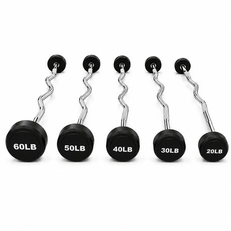 Set de 5 Barras Curvas de Peso Integrado 20–60 lbs