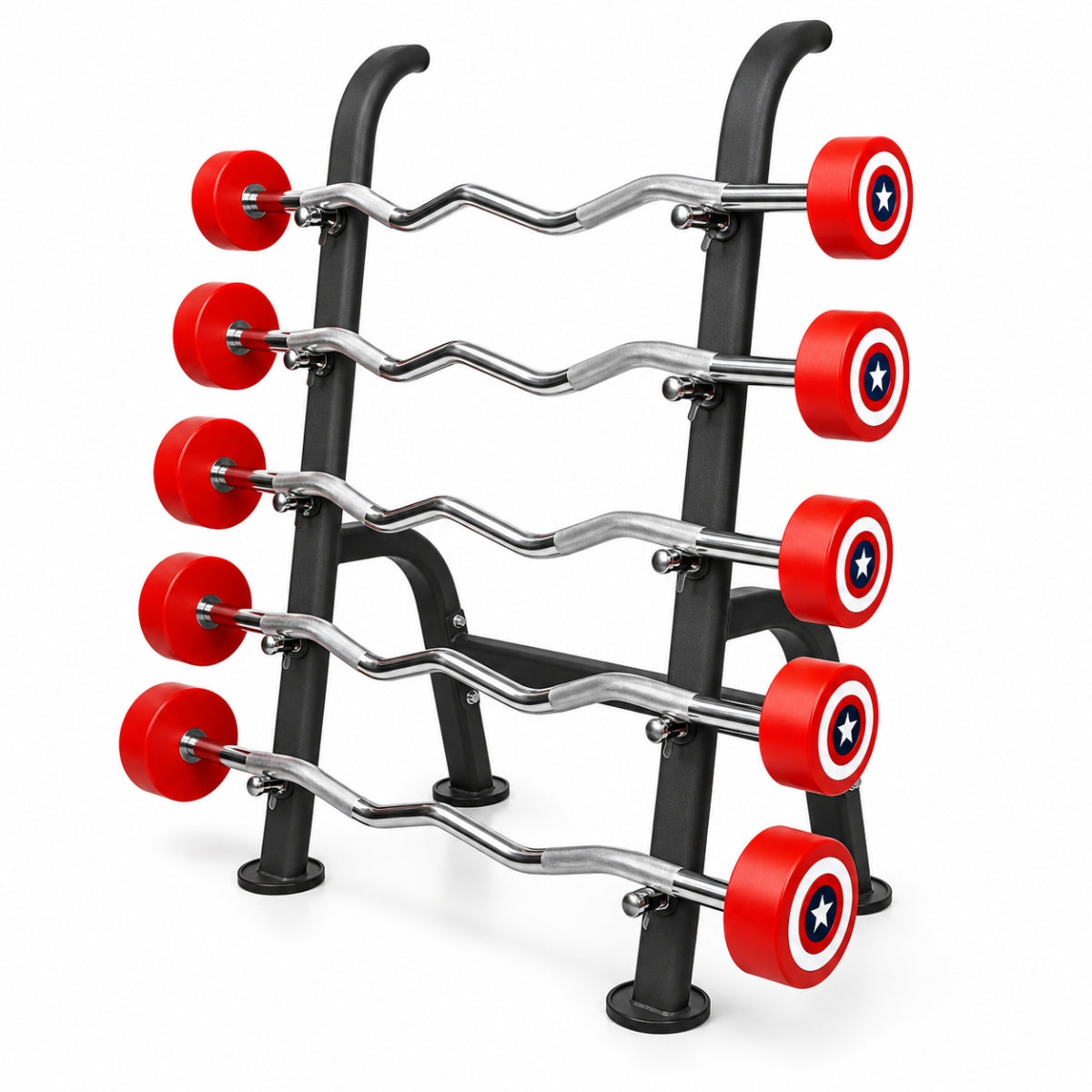 Rack con 5 Barras Curvas Heroicas de Peso Integrado 10–30KG