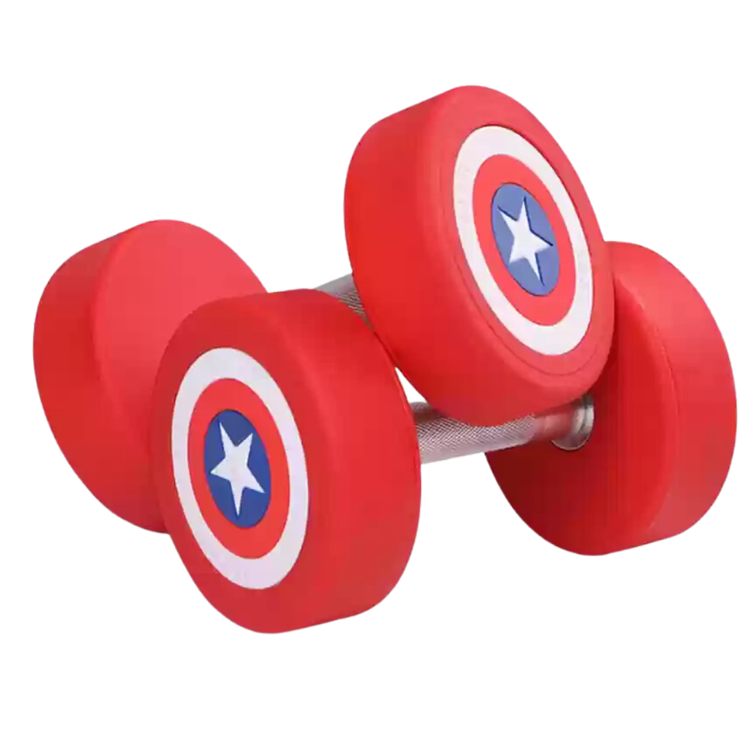 Par de mancuernas redondas del Capitan América image 1