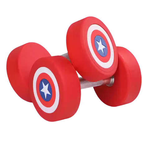 Par de mancuernas redondas del Capitan América image 1