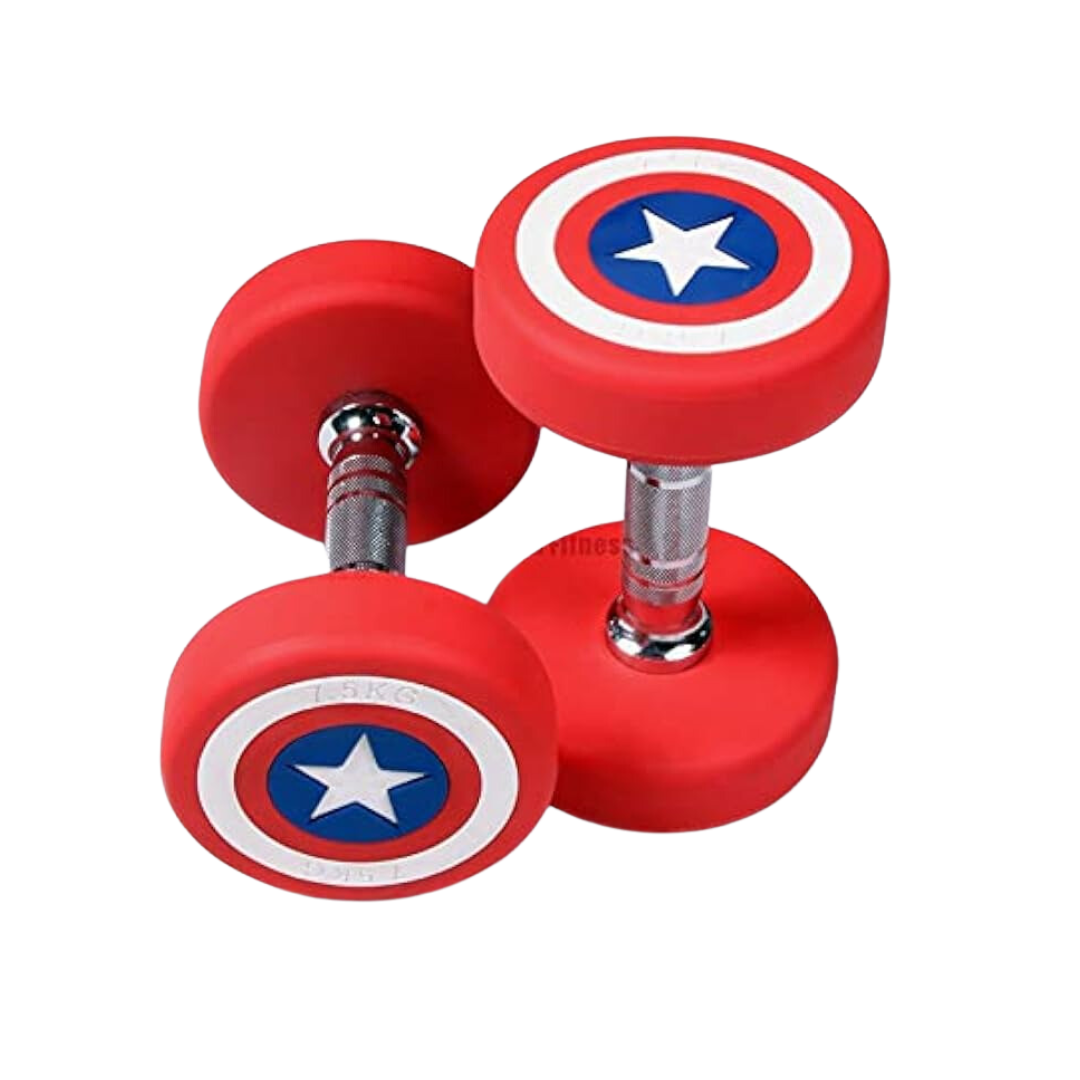 Par de mancuernas redondas del Capitan América image 0