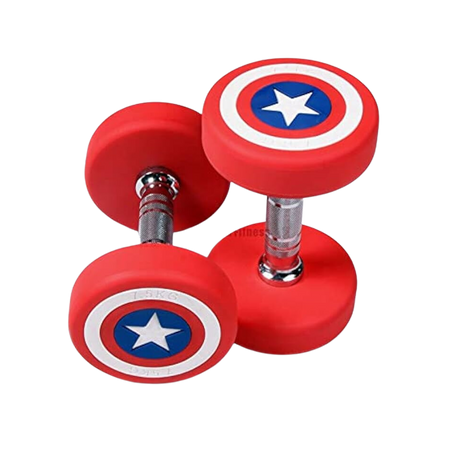 Par de mancuernas redondas del Capitan América image 0