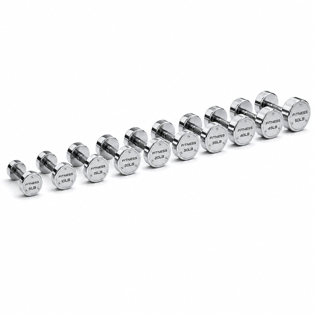 Set de Mancuernas Cromadas Premium de 5 a 50 lb