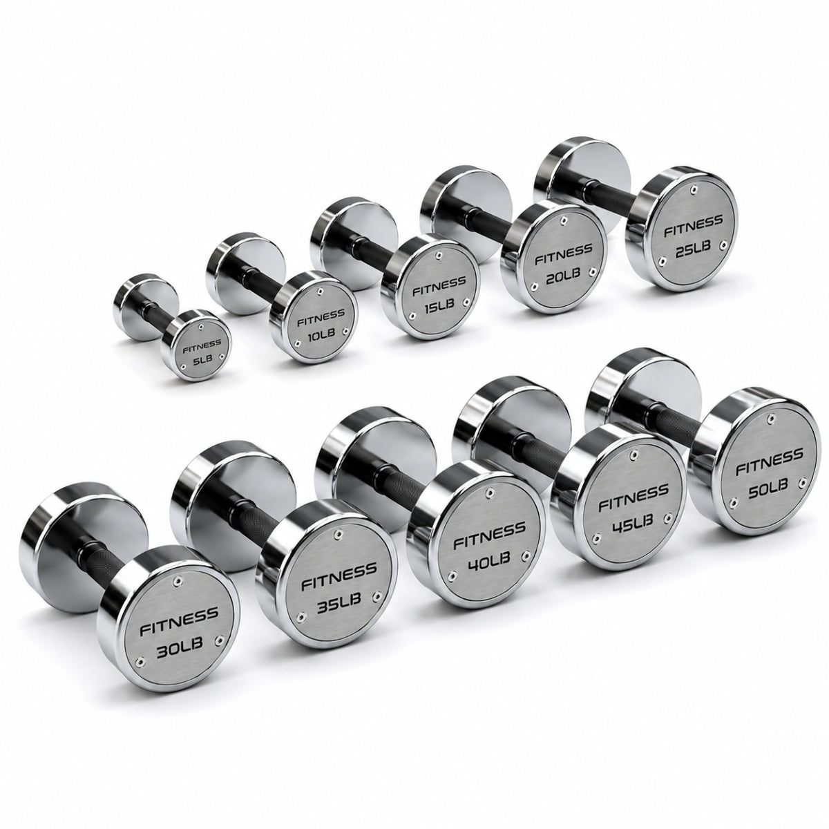 Set de Mancuernas Cromadas Premium de 5 a 50 lb