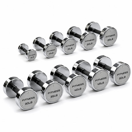 Set de Mancuernas Cromadas Premium de 5 a 50 lb