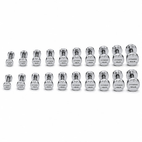 Set de Mancuernas Cromadas Premium de 5 a 50 lb
