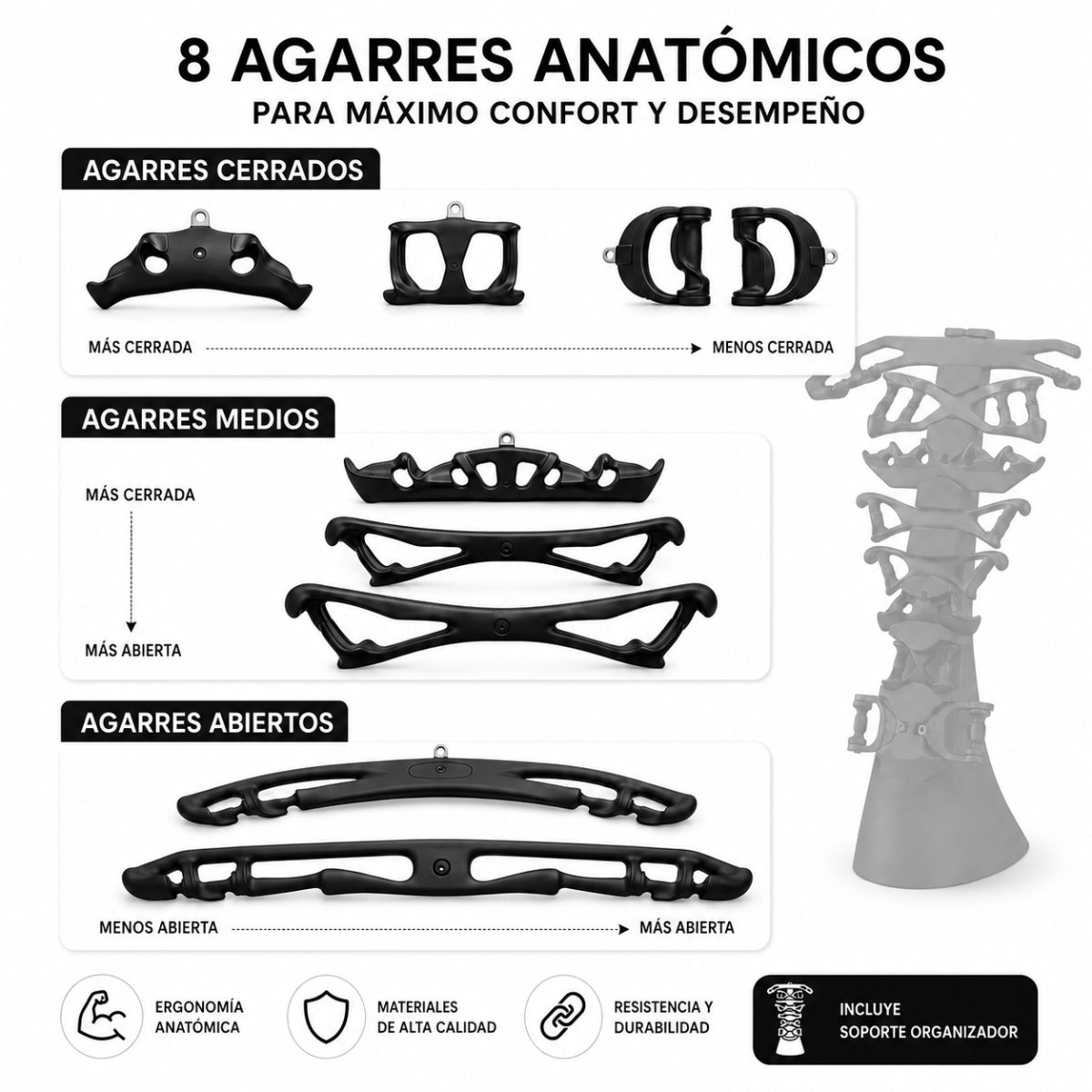 Kit de 8 Manerales Ultimate Grip con Soporte