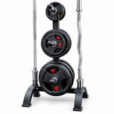 Paquete de Discos Olímpicos 105 kg con Rack y 2 Barras