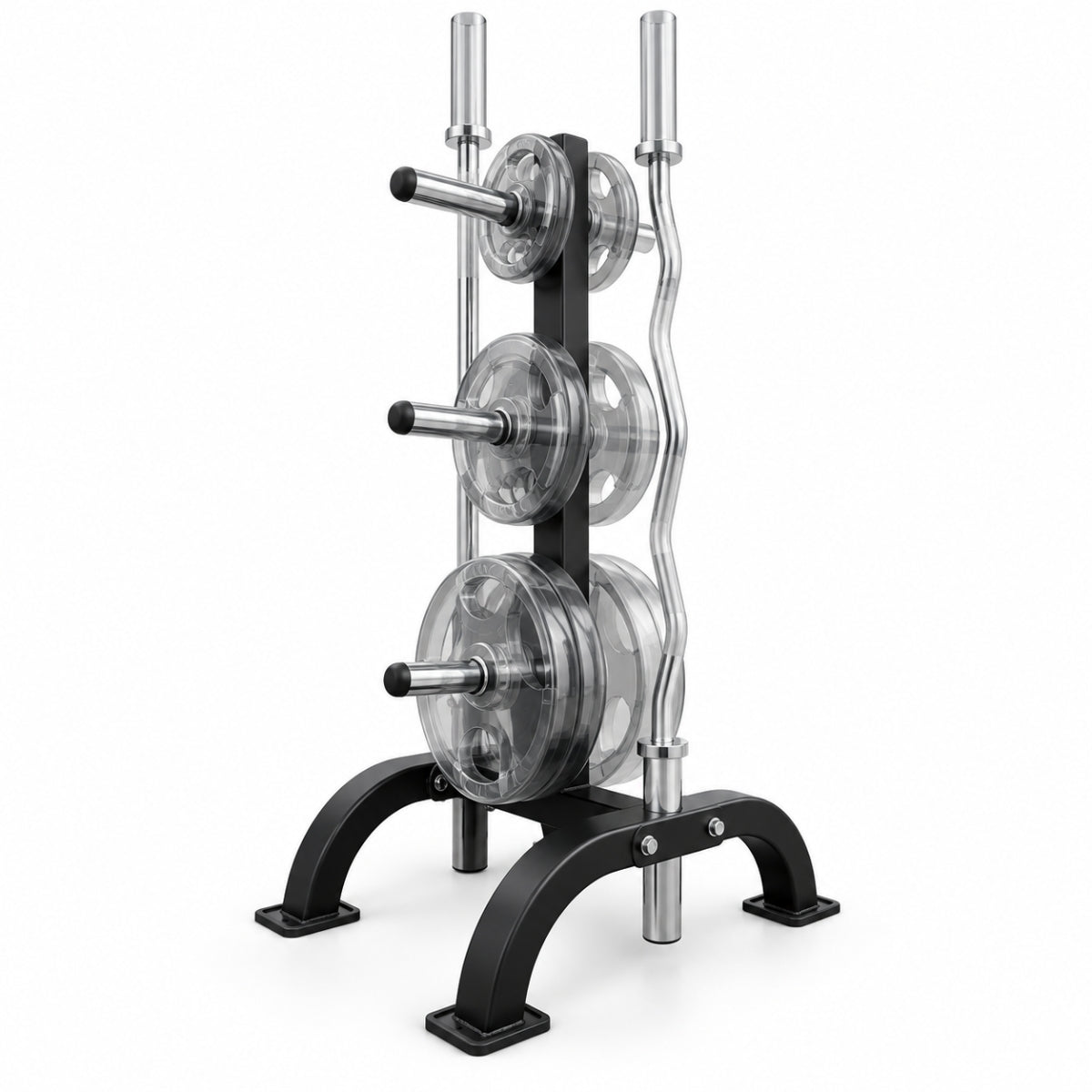 Rack para Discos y 2 Barras Olímpicas