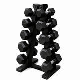 Set de 5 Pares de Mancuernas Hexagonales con Rack | 5 a 15 lb