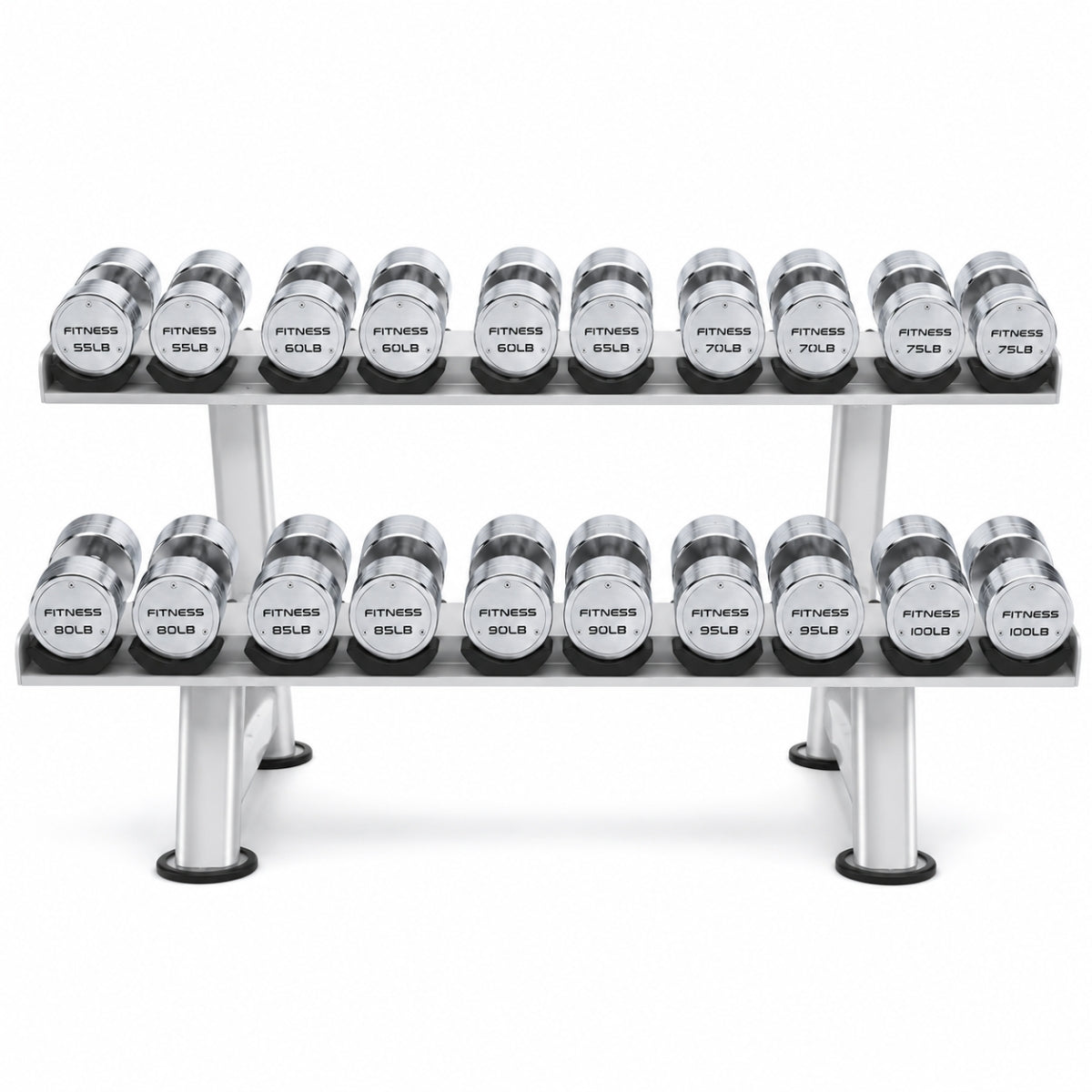 Set de Mancuernas Cromadas Premium de 55 a 100 lb