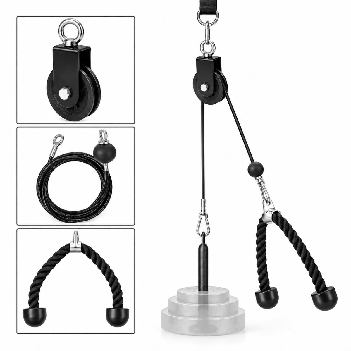 Sistema de Polea para Entrenamiento en Casa con Accesorios