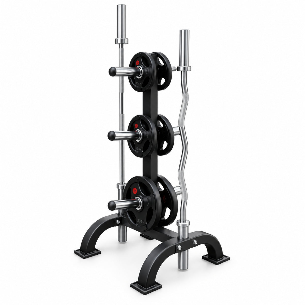 Paquete de Discos Olímpicos 35 kg con Rack y 2 Barras