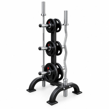 Paquete de Discos Olímpicos 35 kg con Rack y 2 Barras