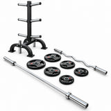 Paquete de Discos Olímpicos 35 kg con Rack y 2 Barras